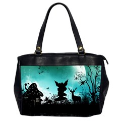 Litte Fairy With Deer In The Night Oversize Office Handbag (2 Sides) by FantasyWorld7