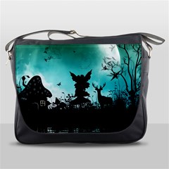 Litte Fairy With Deer In The Night Messenger Bag by FantasyWorld7