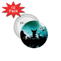 Litte Fairy With Deer In The Night 1 75  Buttons (10 Pack) by FantasyWorld7