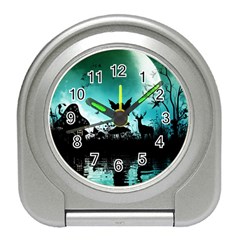 Litte Fairy With Deer In The Night Travel Alarm Clock by FantasyWorld7