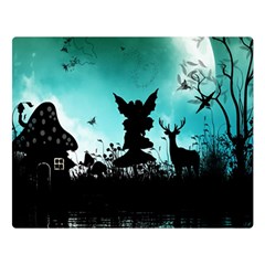 Litte Fairy With Deer In The Night Double Sided Flano Blanket (large)  by FantasyWorld7