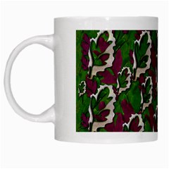 Green Fauna And Leaves In So Decorative Style White Mugs by pepitasart