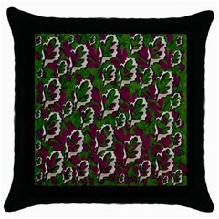 Green Fauna And Leaves In So Decorative Style Throw Pillow Case (black) by pepitasart