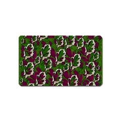 Green Fauna And Leaves In So Decorative Style Magnet (name Card) by pepitasart