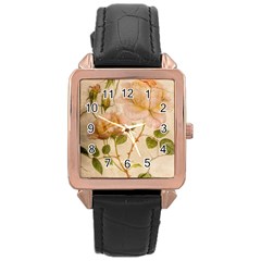 Rose Flower 2507641 1920 Rose Gold Leather Watch  by vintage2030