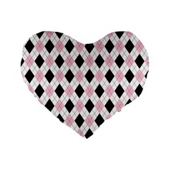 Argyle 316837 960 720 Standard 16  Premium Flano Heart Shape Cushions by vintage2030