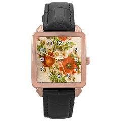 Poppy 2507631 960 720 Rose Gold Leather Watch  by vintage2030