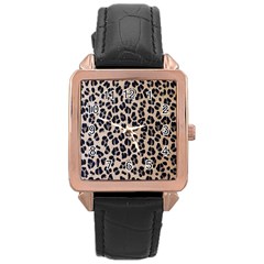 Leopard Rose Gold Leather Watch  by vintage2030