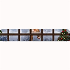 Funny Giraffe  With Christmas Hat Looks Through The Window Small Bar Mats by FantasyWorld7