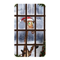 Funny Giraffe  With Christmas Hat Looks Through The Window Memory Card Reader (rectangular) by FantasyWorld7