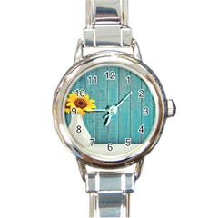 Sun Flower 3292932 960 720 Round Italian Charm Watch by vintage2030