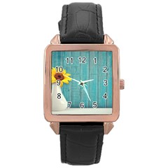 Sun Flower 3292932 960 720 Rose Gold Leather Watch 