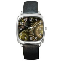 Fractal 2021756 960 720 Square Metal Watch by vintage2030