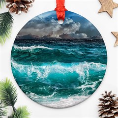 Waves 3975256 960 720 Round Ornament (two Sides)