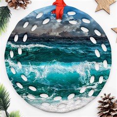 Waves 3975256 960 720 Ornament (round Filigree)