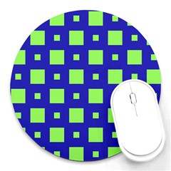 Squares Grid Seamless Round Mousepads