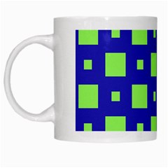 Squares Grid Seamless White Mugs