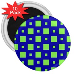 Squares Grid Seamless 3  Magnets (10 pack) 