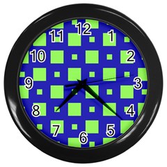 Squares Grid Seamless Wall Clock (Black)