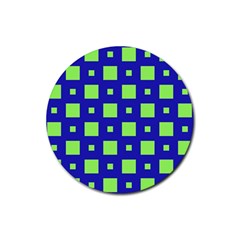 Squares Grid Seamless Rubber Round Coaster (4 Pack)  by Vaneshart