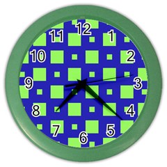 Squares Grid Seamless Color Wall Clock