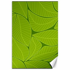 Pattern Leaves Walnut Nature Canvas 12  X 18  by Vaneshart