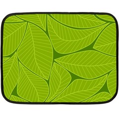 Pattern Leaves Walnut Nature Fleece Blanket (mini) by Vaneshart