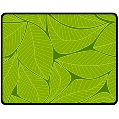 Pattern Leaves Walnut Nature Fleece Blanket (medium)  by Vaneshart