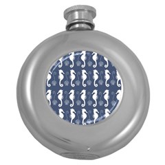 Seahorse Shell Pattern Round Hip Flask (5 Oz) by Vaneshart