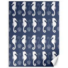 Seahorse Shell Pattern Canvas 12  X 16  by Vaneshart