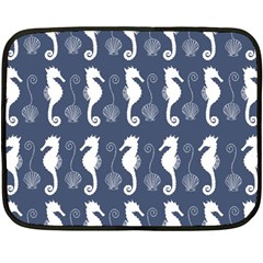 Seahorse Shell Pattern Double Sided Fleece Blanket (mini)  by Vaneshart