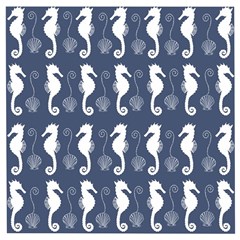 Seahorse Shell Pattern Wooden Puzzle Square