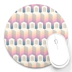 Seamless Pattern Background Entrance Round Mousepads by Vaneshart