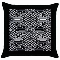 Grid Pattern Backdrop Throw Pillow Case (black) by Vaneshart