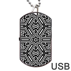 Grid Pattern Backdrop Dog Tag Usb Flash (one Side) by Vaneshart