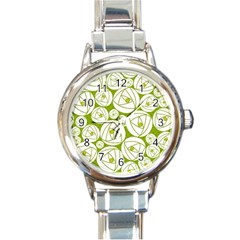 Rose Abstract Rose Garden Round Italian Charm Watch by Vaneshart