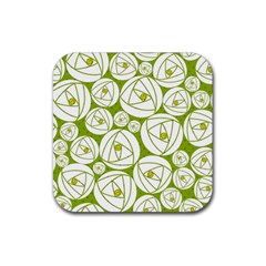 Rose Abstract Rose Garden Rubber Coaster (square)  by Vaneshart