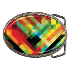 Pattern Colorful Geometry Abstract Wallpaper Belt Buckles by Vaneshart