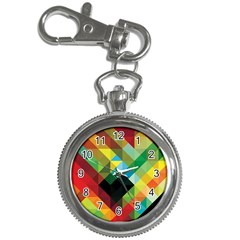 Pattern Colorful Geometry Abstract Wallpaper Key Chain Watches by Vaneshart