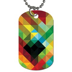 Pattern Colorful Geometry Abstract Wallpaper Dog Tag (one Side) by Vaneshart