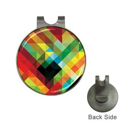 Pattern Colorful Geometry Abstract Wallpaper Hat Clips With Golf Markers by Vaneshart