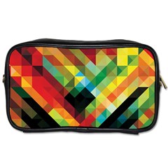 Pattern Colorful Geometry Abstract Wallpaper Toiletries Bag (one Side) by Vaneshart