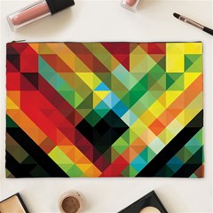 Pattern Colorful Geometry Abstract Wallpaper Cosmetic Bag (xxl) by Vaneshart