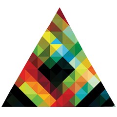 Pattern Colorful Geometry Abstract Wallpaper Wooden Puzzle Triangle