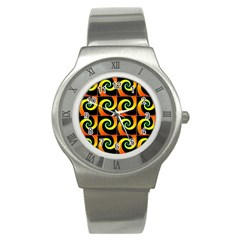 Spiral Seamless Pattern Stainless Steel Watch