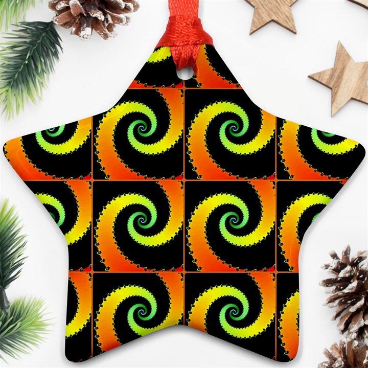 Spiral Seamless Pattern Star Ornament (Two Sides)