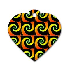 Spiral Seamless Pattern Dog Tag Heart (two Sides) by Vaneshart