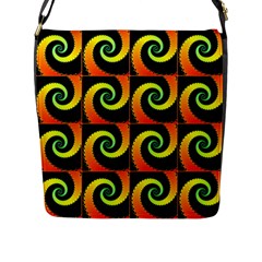 Spiral Seamless Pattern Flap Closure Messenger Bag (L)