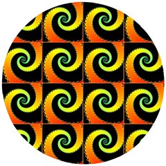 Spiral Seamless Pattern Wooden Puzzle Round