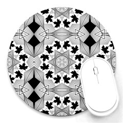 Seamless Pattern With Maple Leaves Round Mousepads by Vaneshart